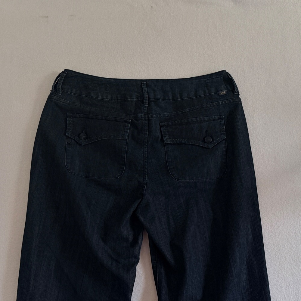 JAG Mid Rise Trouser Jeans Sz 16 Dark Wash Wide Leg Stretch Careerwear‎ Academia - Picture 8 of 12